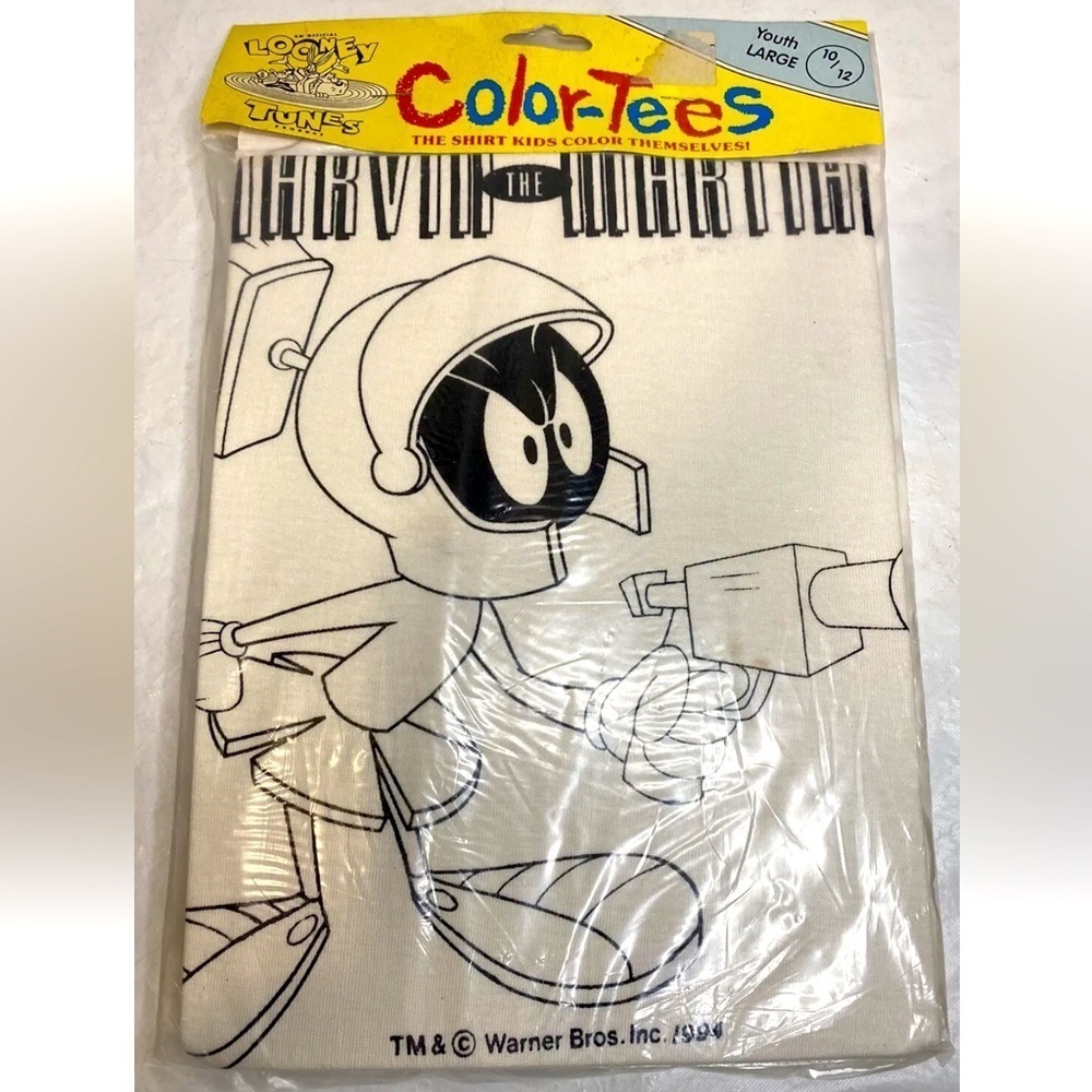 Looney Tunes Marvin The Martian Color Tees Shirt Youth Large 10/12 NIP Vintage